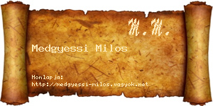 Medgyessi Milos névjegykártya
